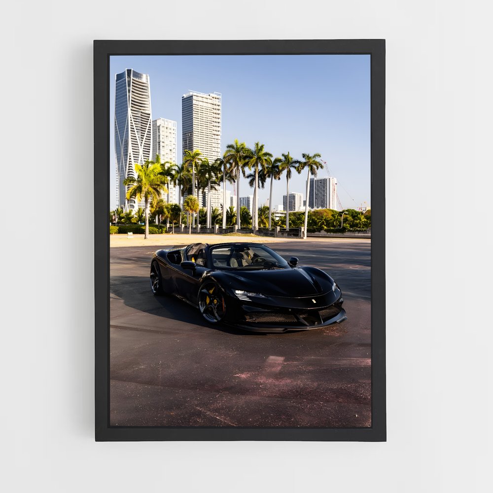 Poster Ferrari Noir Urbain (vue 2)